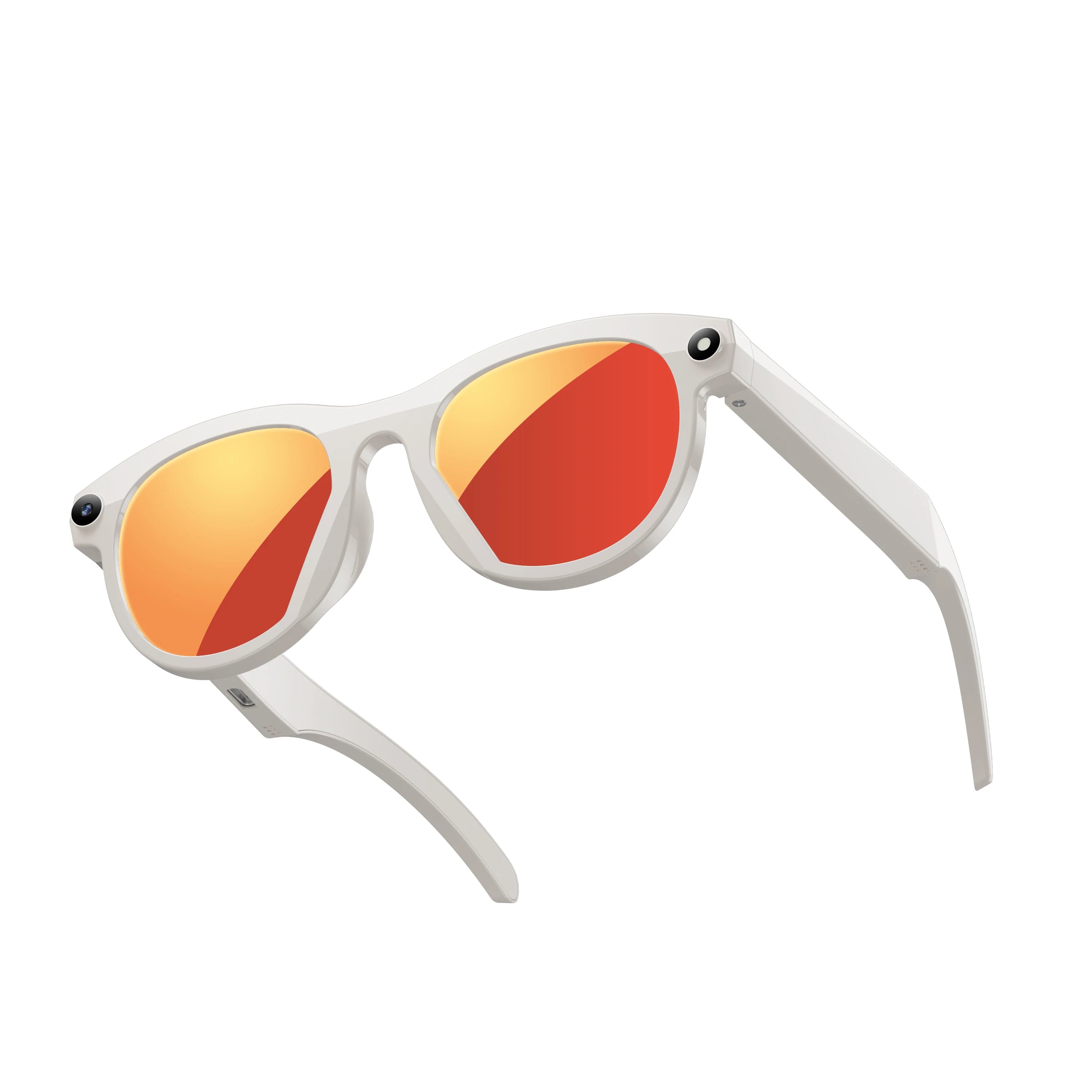 AI Smart Glasses with Camera & Bluetooth Audio | Tidesmit Tech Sunglasses White Tidesmit
