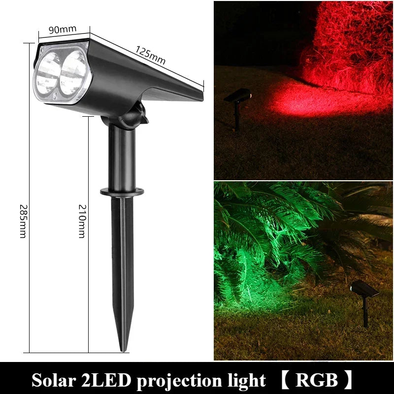 2/9LED Solar Spot Light Outdoor Waterproof Spotlights Solar Garden Lights Landscape Lighting Decoration Pathway Lawn Lamp