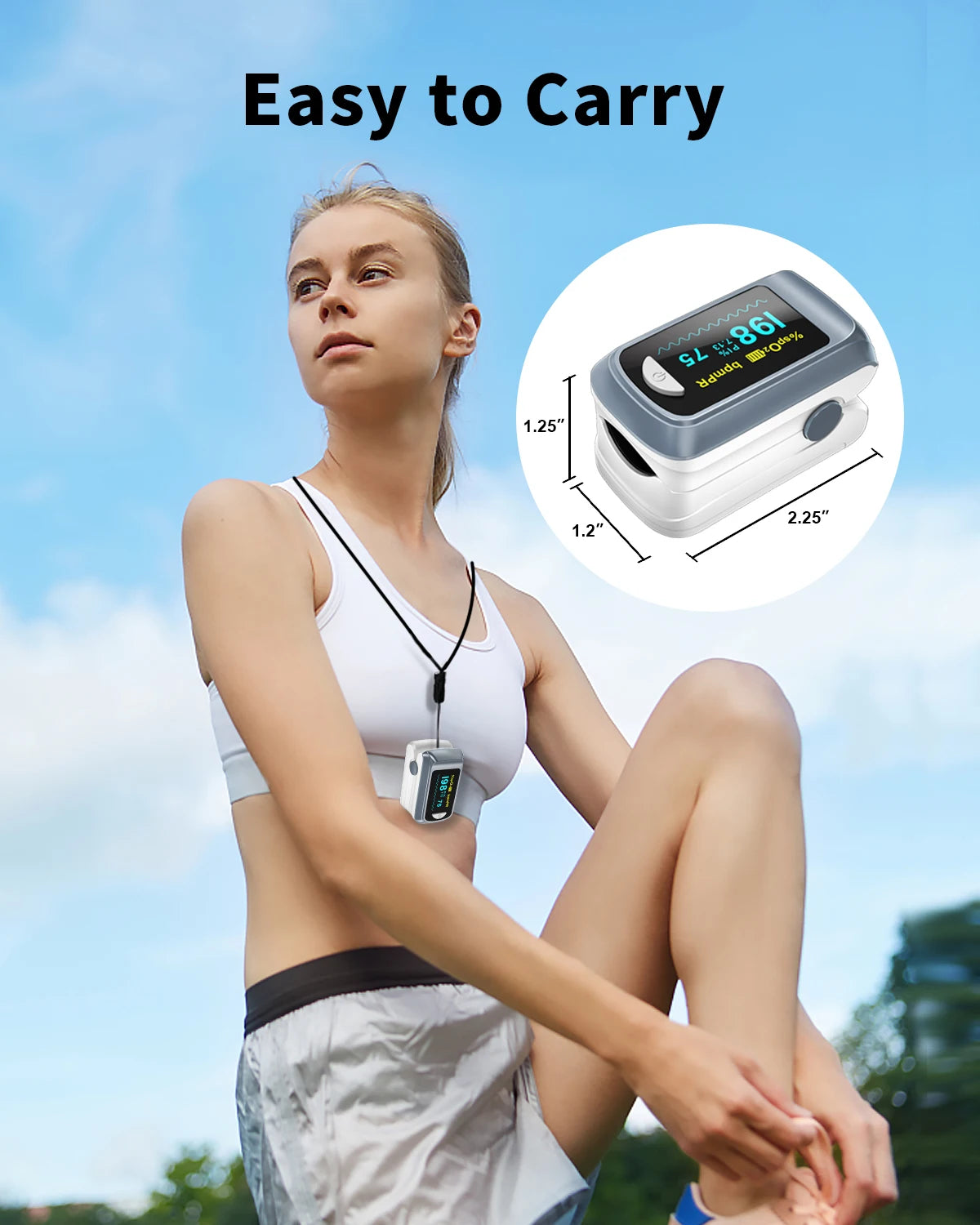 HealthTree Finger Pulse Oximeter Blood Oxygen Saturation Meter Heart Rate Monitor OLED Oximetro De Dedo SPO2 PR PI RR Bluetooth