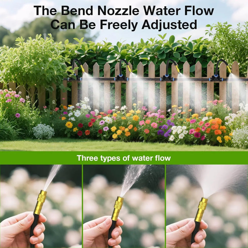 30M60M DIY Free Bending Universal Sprayer Kit 6mm Hose Patio Misting Cooling System for Garden Plant Fogging Watering Irrigation