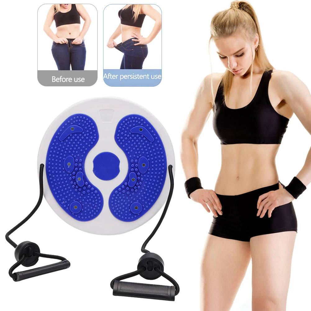Waist Twisting Disc with Resistance Bands & Magnetic Foot Massage Body Shaping Massage Equipment Tidesmit