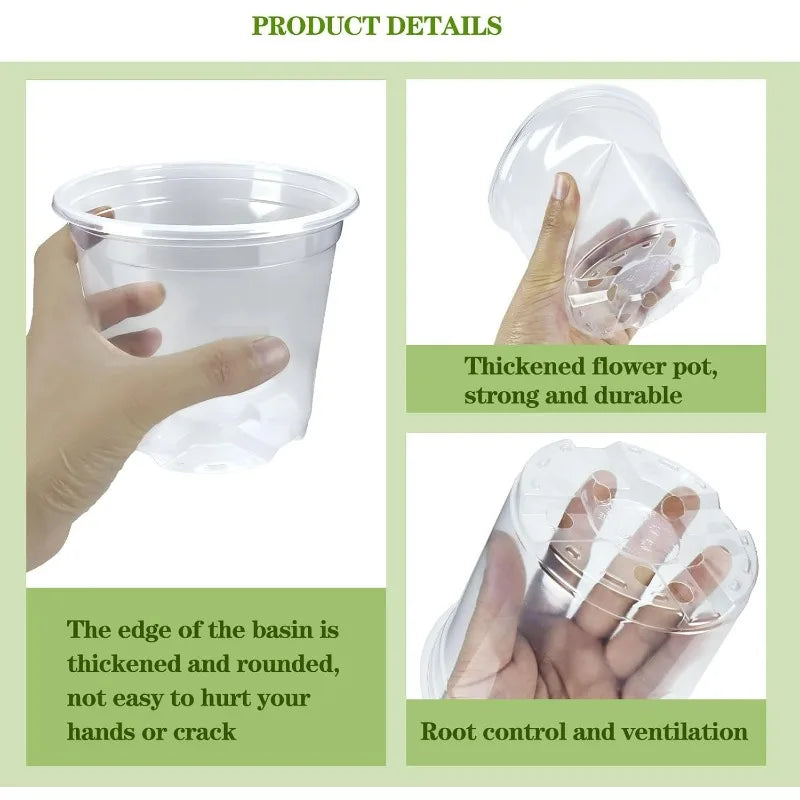 S/M/L/XL Transparent Flowerpot Plant Nursery Pot Seedling Cup Gardening Transplantation Potted Flower Pot Planter Gardening Tool