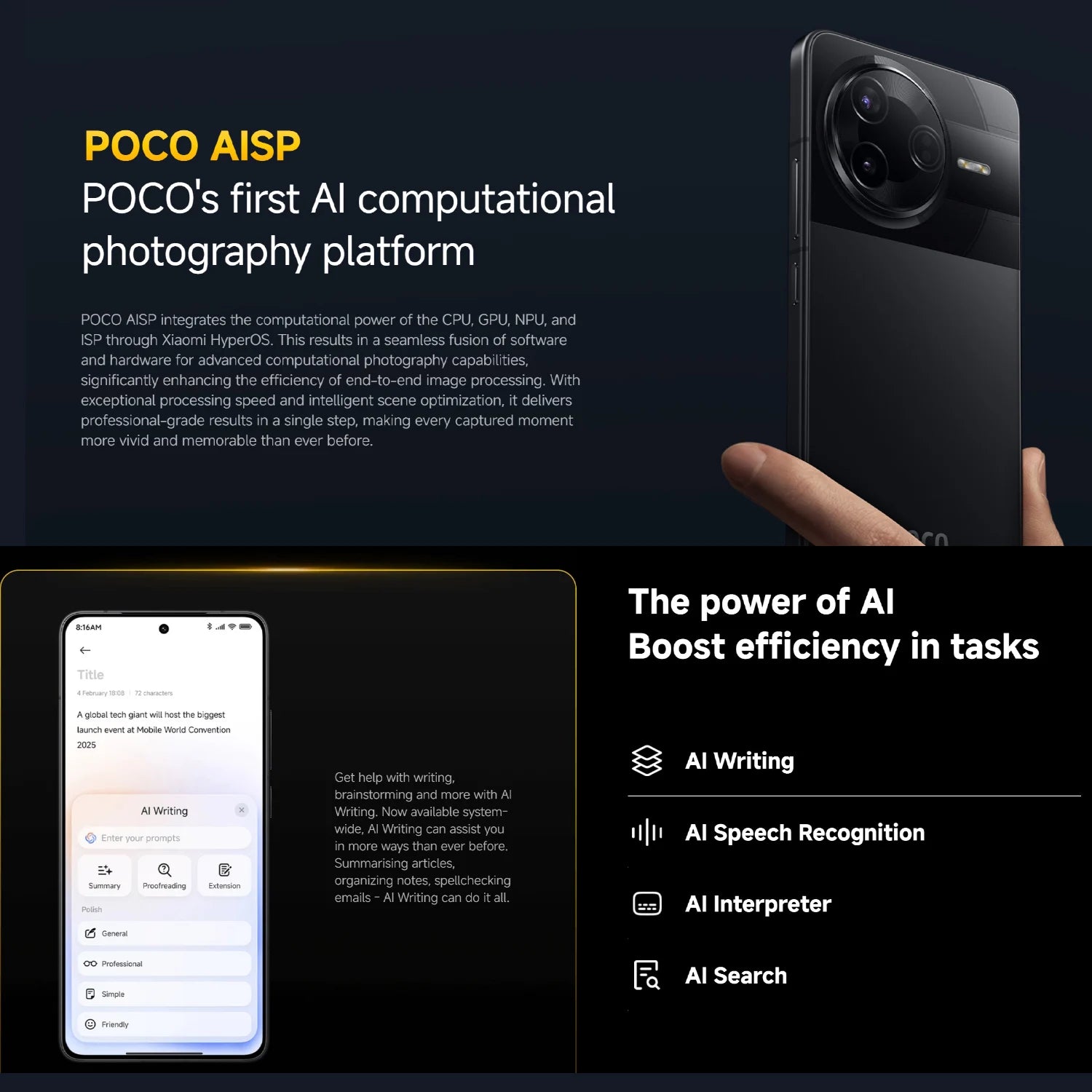 POCO F7 Pro 5G Smartphone 12GB 256GB - 120Hz AMOLED Display AE Tidesmit