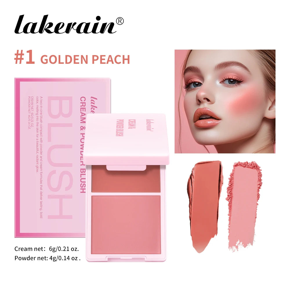 Tidesmit cream and powder blush palette swatch showing natural long-lasting peach and pink pigment makeup texture
