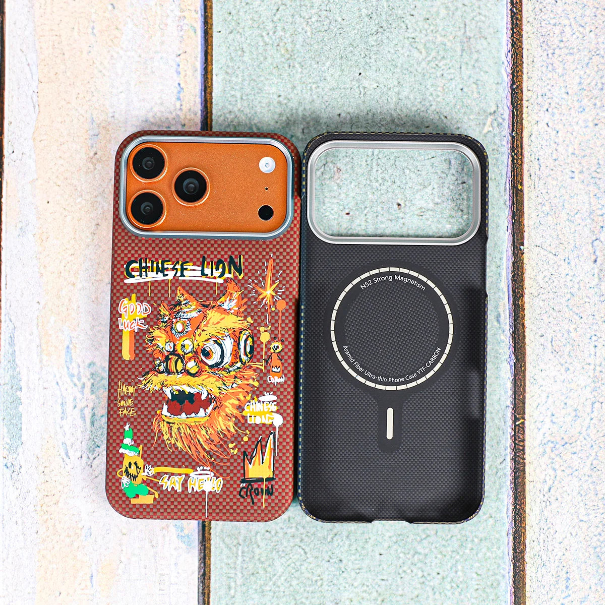 Aramid Fiber Magnetic Case for iPhone 17 Pro Max - Slim Shockproof Cover Red Lion Tidesmit