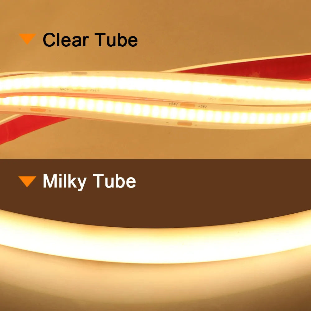 IP68 Waterproof COB LED Strip Light 12V 24V 5m 10m 15m 20m 0.5m Flexible Tape 320LED/m High Density Bright Liner Lighting RA90