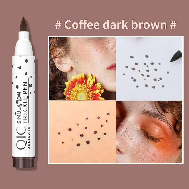 Tidesmit waterproof fake freckles pen for natural dot spot makeup look texture detail view