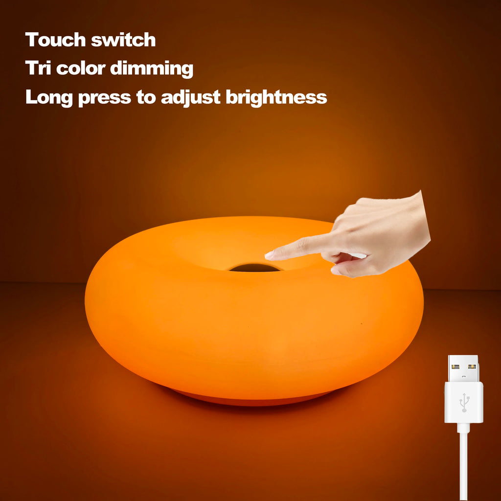 Bauhaus Ring Light: Minimalist Adjustable LED Table Lamp for Content orange Tidesmit