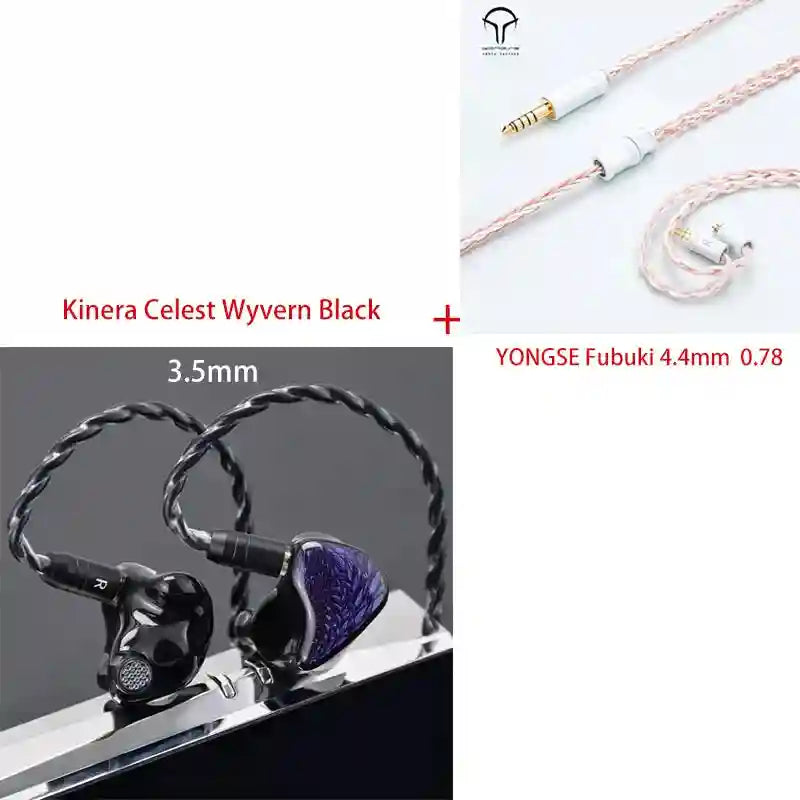 HiFi In-Ear Monitors: 10mm LCP Driver Wired Studio Grade Earphones 3.5mm-Fubuki-4.4 Tidesmit