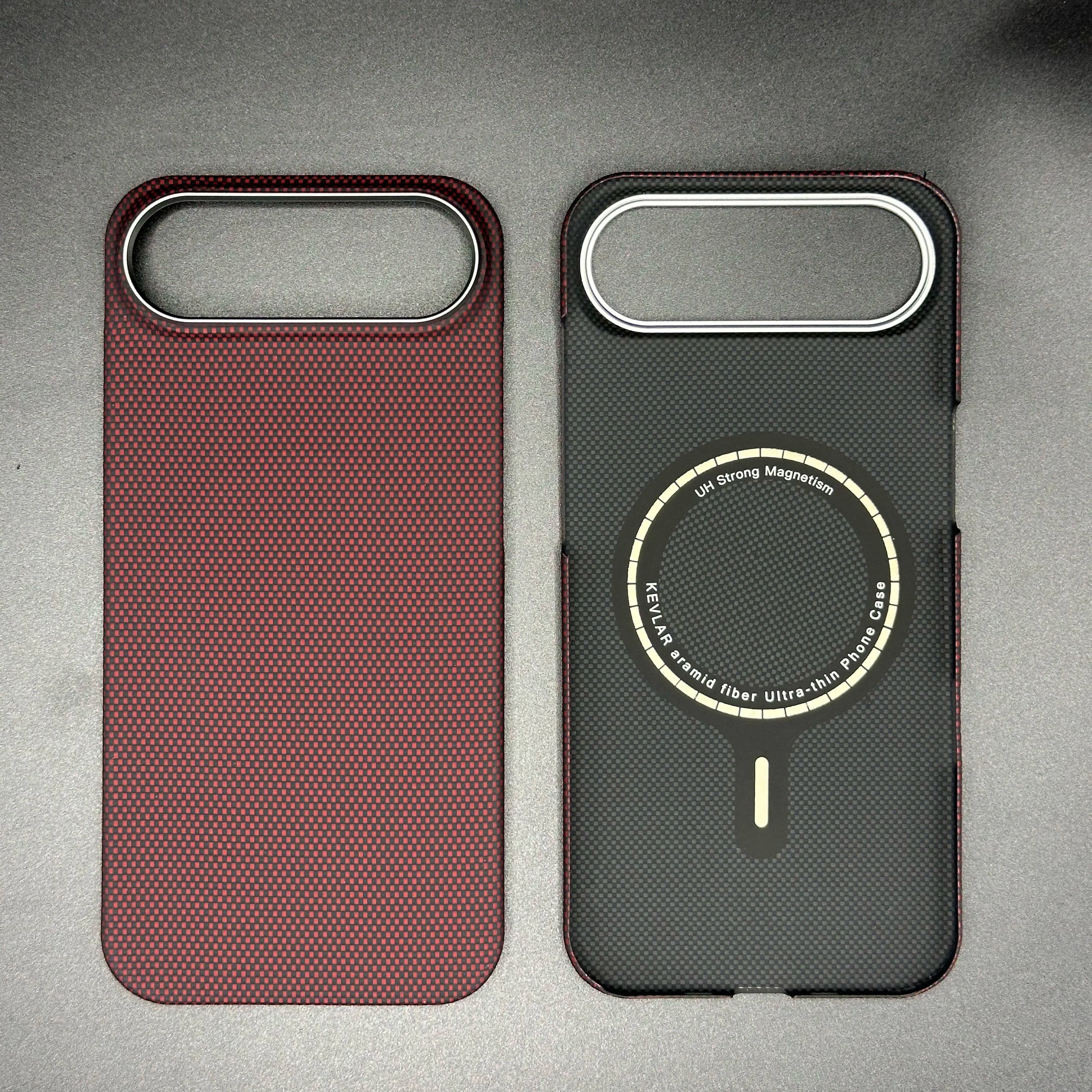 iPhone 17 Air Kevlar Case - Slim Aramid Fiber Shock-Absorbing Cover Dark Red iPhone Air Tidesmit