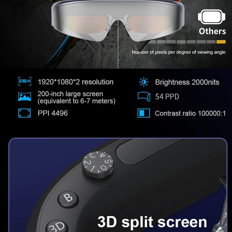 AR VR Smart Glasses | 200 Inch HD Cinema Display | Tidesmit Tidesmit