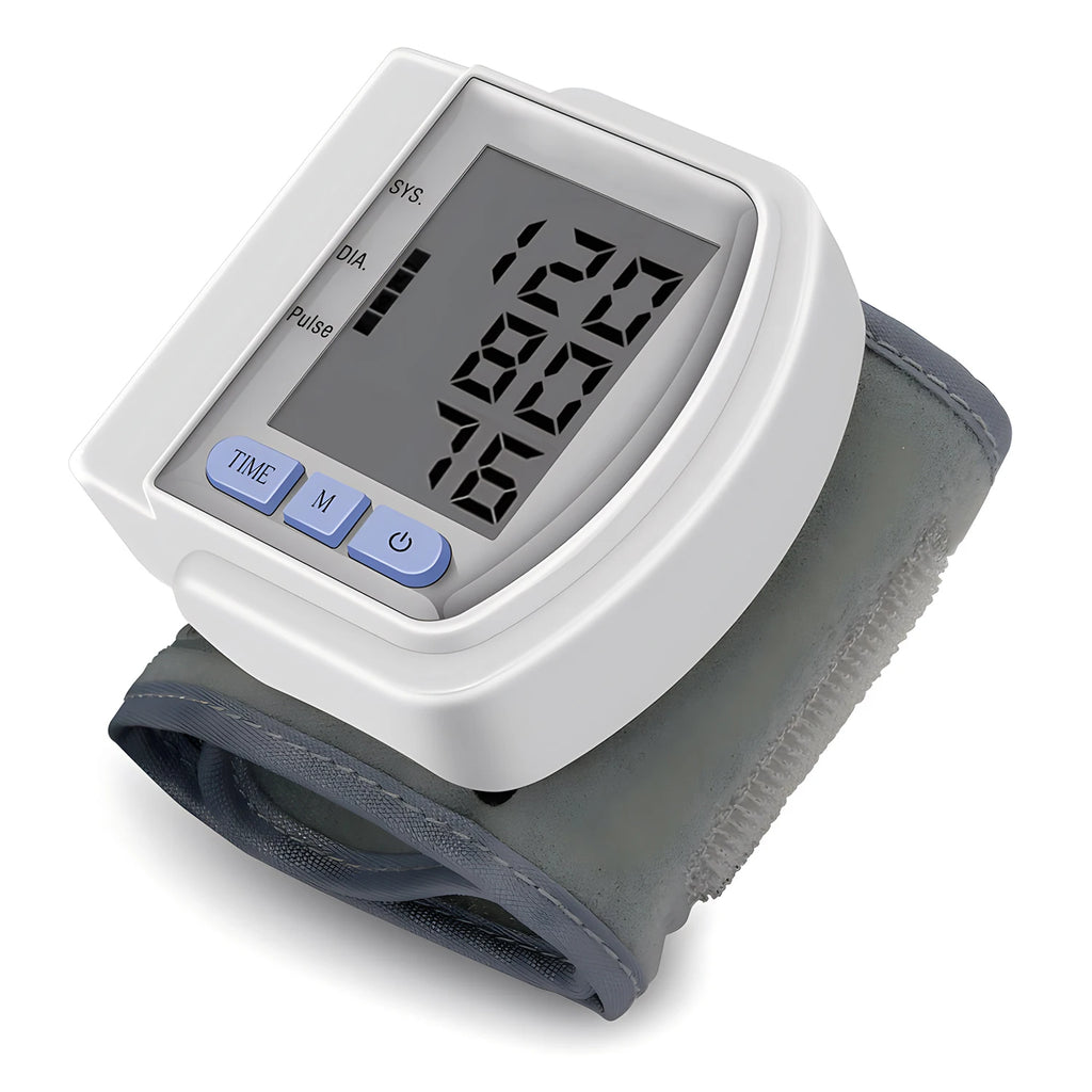 Portable Wrist Blood Pressure Monitor Automatic Digital Sphygmomanometer Detects Heart Rate Pulse BP Monitor
