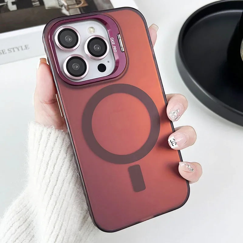 Magnetic Color Changing iPhone Case with Integrated Lens Protection Plum Tidesmit