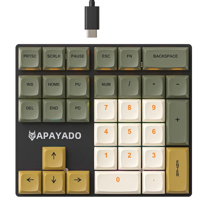 K33 Wired Mechanical Numeric Keypad With Multi-color Lights  Suitable for Finance, Business, 33-Key Laptop Numeric Keyboard