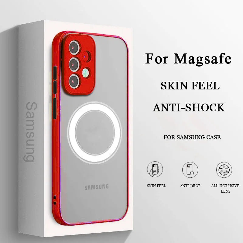 Magnetic MagSafe Case for Samsung Galaxy S24 Ultra - Military-Grade Protection Red Tidesmit