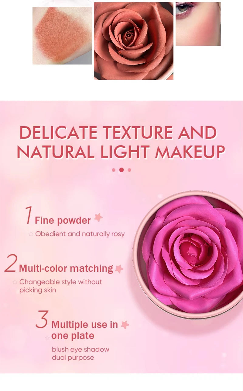 Tidesmit matte petal blush and highgloss contour cream palette for face makeup texture close-up