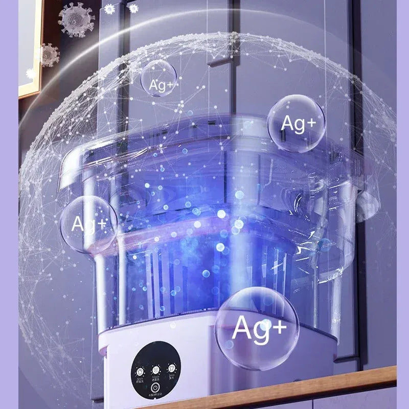 Folding Mini Washing Machine 8L 100V-240V Portable Laundry Washer