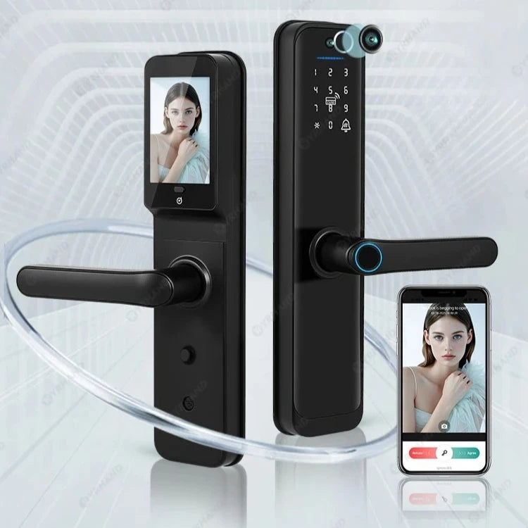Smart Lock Electronic Digital Lock Featuring Biometric Fingerprint Recognition Camera Smart Card&Password Key Unlock