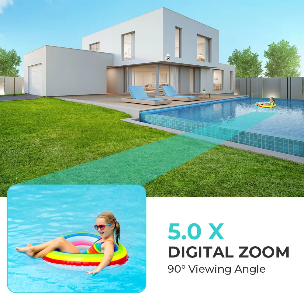 10MP 5K HD WiFi Camera Outdoor 2.4G+5G Dual Band 8MP Dual Lens Dual Screen AI Auto Tracking Security Camera Video Surveillance
