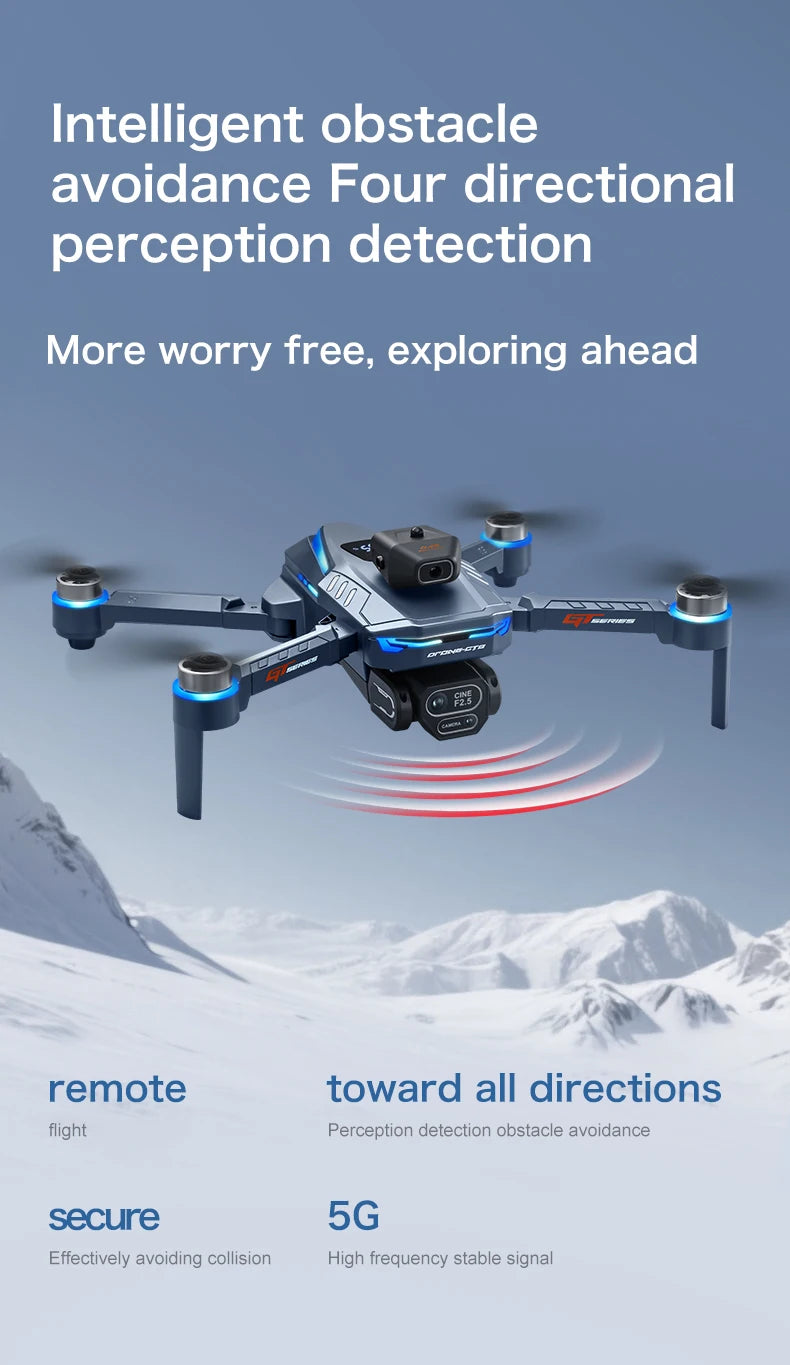 4K Camera Drone Foldable Obstacle Avoidance Quadcopter GT8 Series Tidesmit