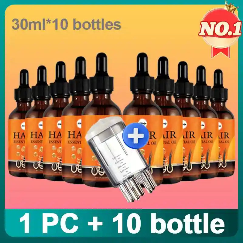 Scalp Massage Roller - Professional Liquid Guide Comb Applicator Massage Roller 1PC plus 10 bottles Tidesmit