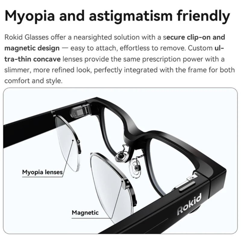 Rokid Smart Glasses: Dual-Eye Augmented Reality & Live Translation - Black Tidesmit