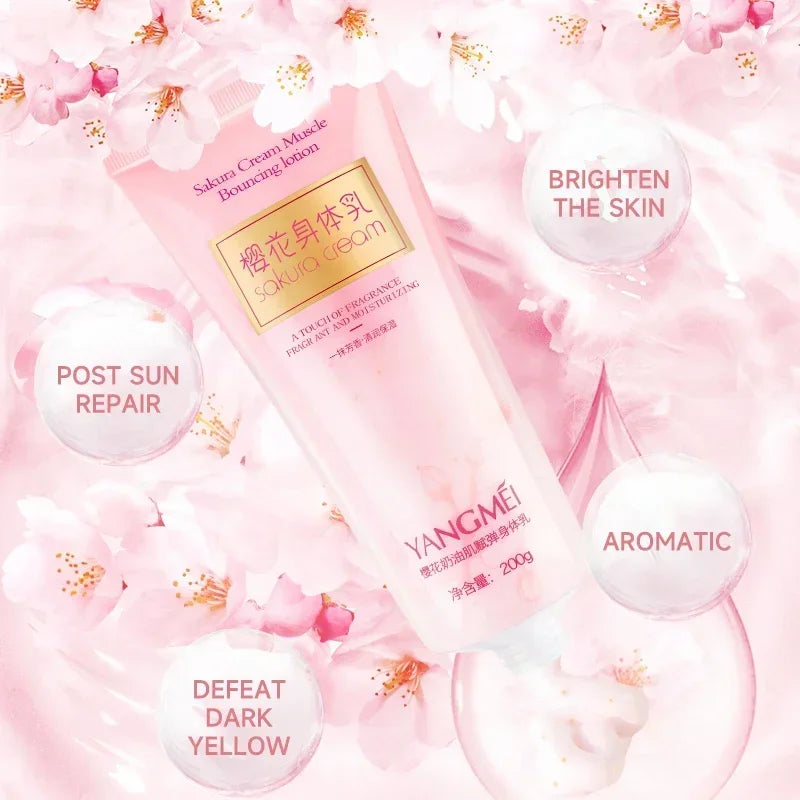 200g Japan Sakura Whitening Body Lotion Niacinamide Lotion Moisturizing Brightening Skin Lightening Cream for Dark Skin