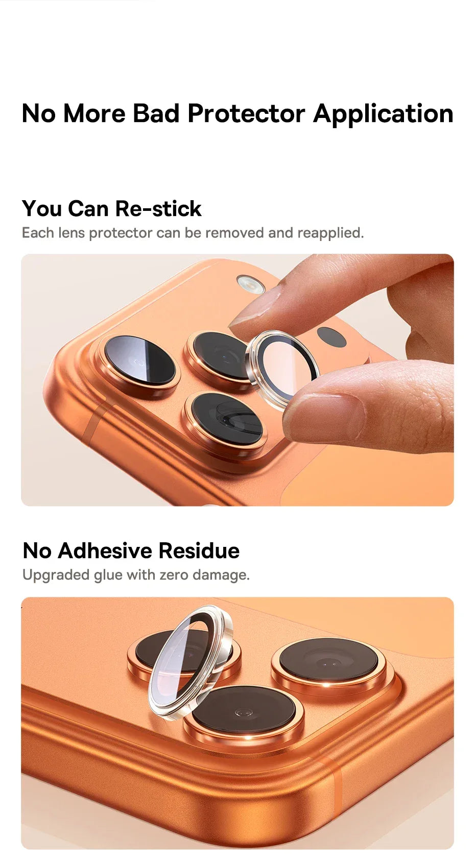 iPhone 17 Pro Max Lens Protector - 9H Hardened Anti-Reflection Glass Tidesmit