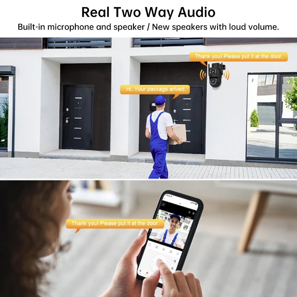 Jooah 4K 8MP Outdoor Surveillance Camera Dual Lens 5G Wifi IP Camera HD Full Color Night Vision CCTV Video Home Security Cameras