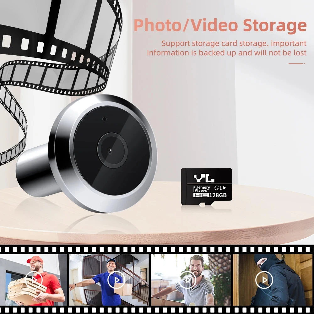Awapow Tuya Wifi Radar Door Camera Smart Mini Digital Peepholes Door Viewer PIR Motion Detection Video Doorbell Home Security