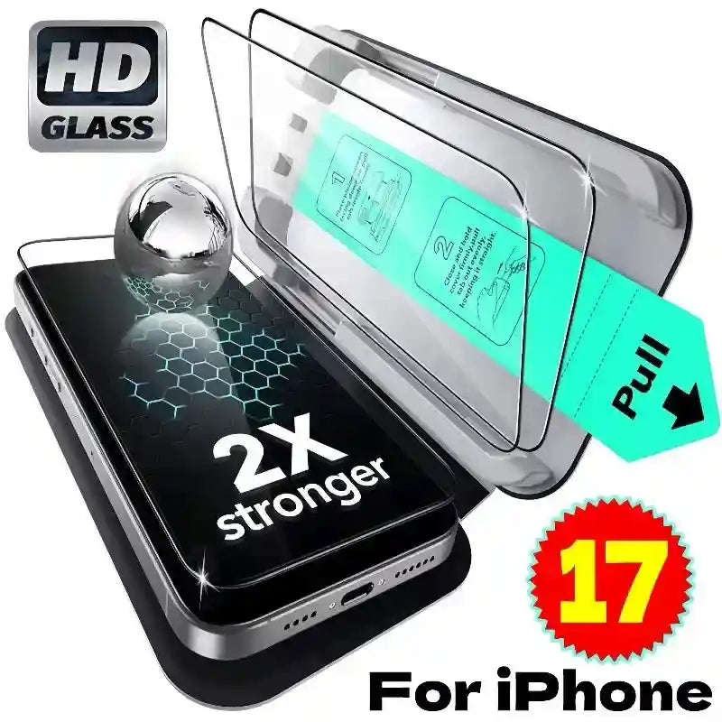 iPhone 17 Pro Max Tempered Glass Screen Protector with Easy Install Kit AE Tidesmit