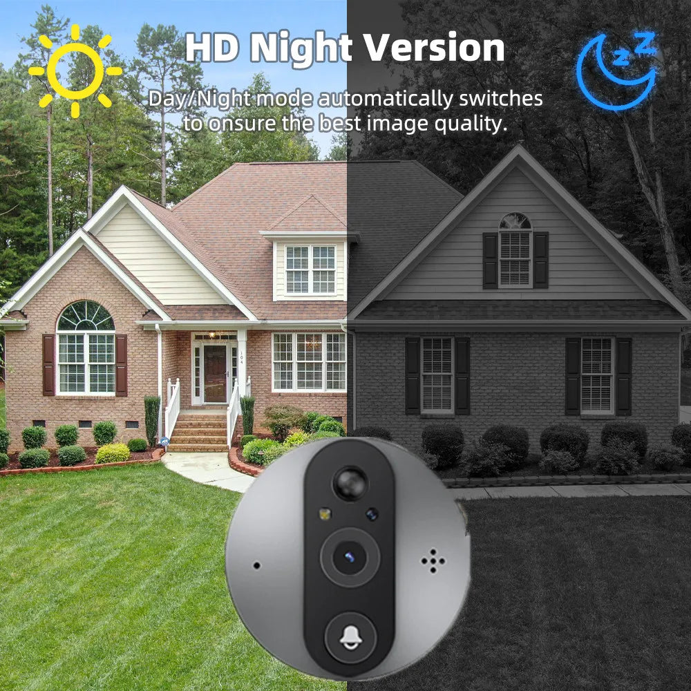 Smart Life Wireless Security Home Video Doorbell Camera Wifi 2.4G 1080P Ring Bell Door Peephole Intercom Video With Screen