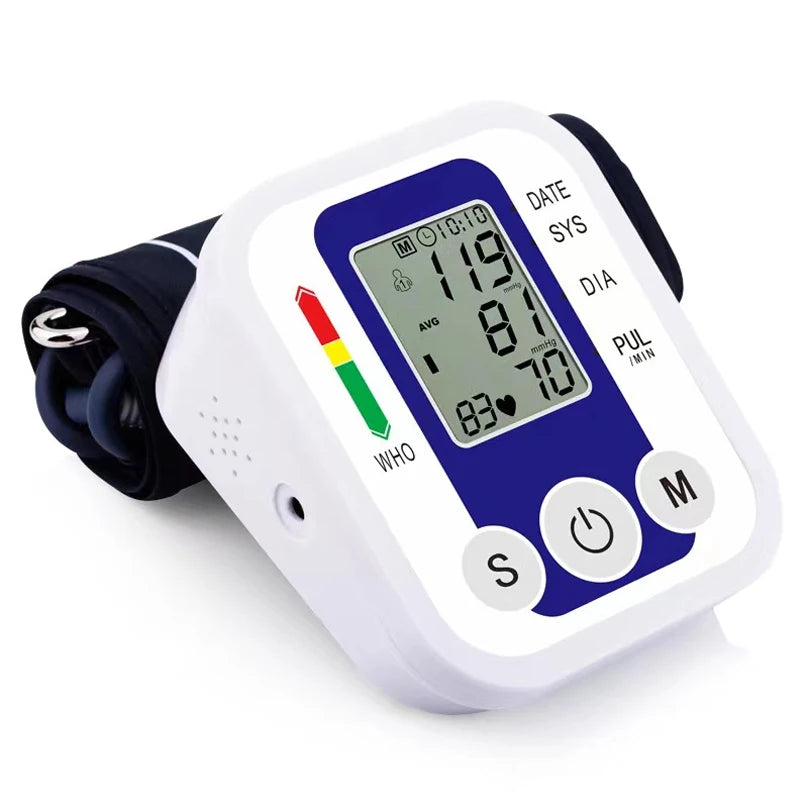 Tensiometer Heart Rate Pulse Meter BP Monitor Healthy Digital Arm Blood Pressure Meter Cuff Medical Automatic Pressure Tonometer