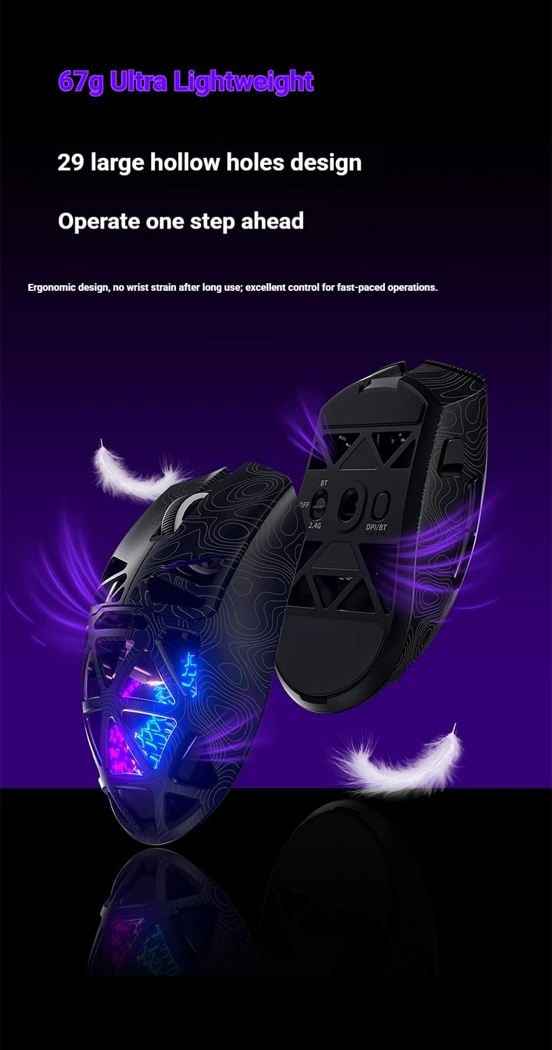 FURYCUBE G11 wireless mouse game Bluetooth the third mock examination PAW3311 lightweight hollow out design RGB mouse