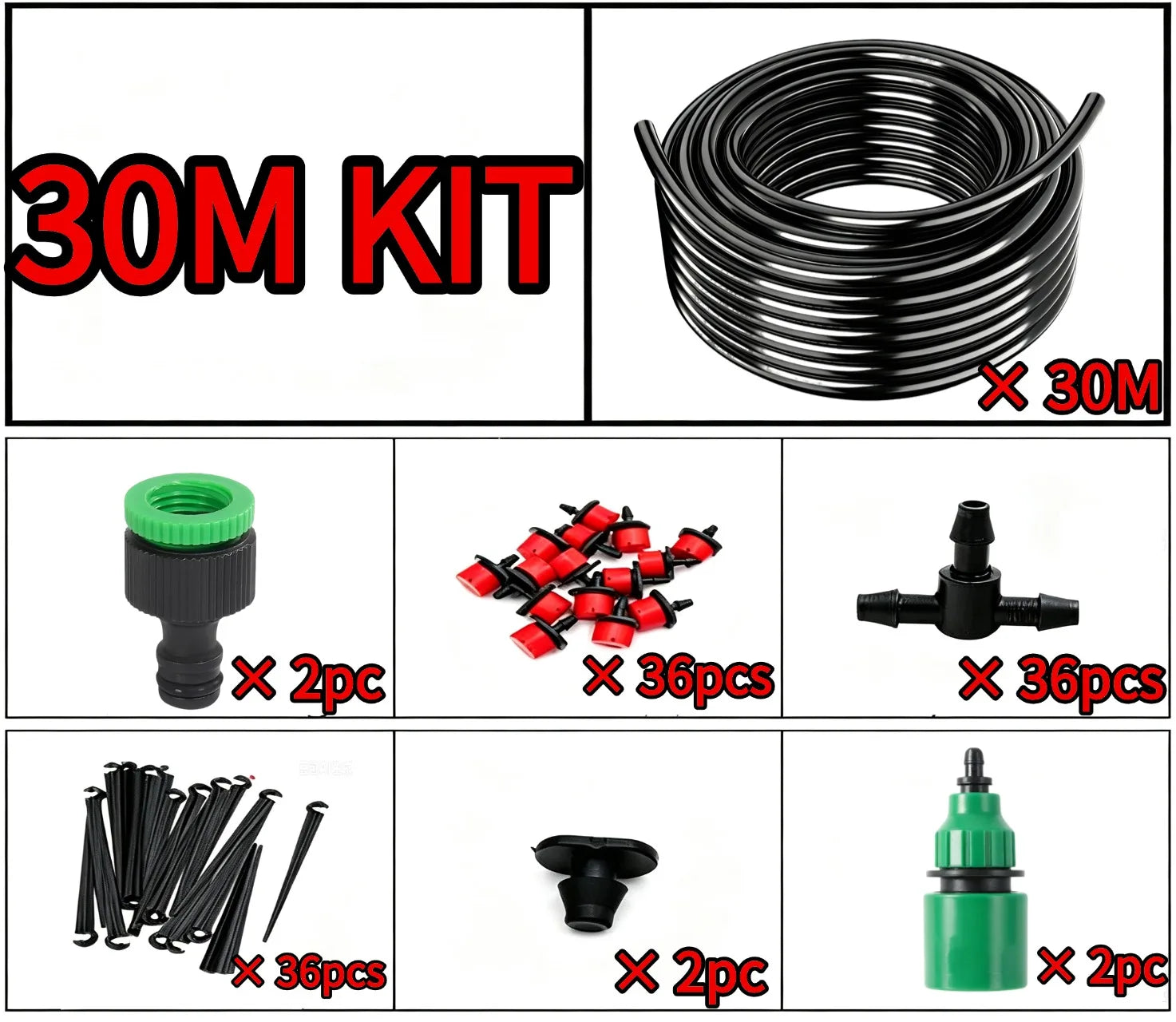 Diy Micro Drip Irrigation System Portable 2-200M Automatic Watering with Adjustable Drippers Misting Watering Kits Garden Hose