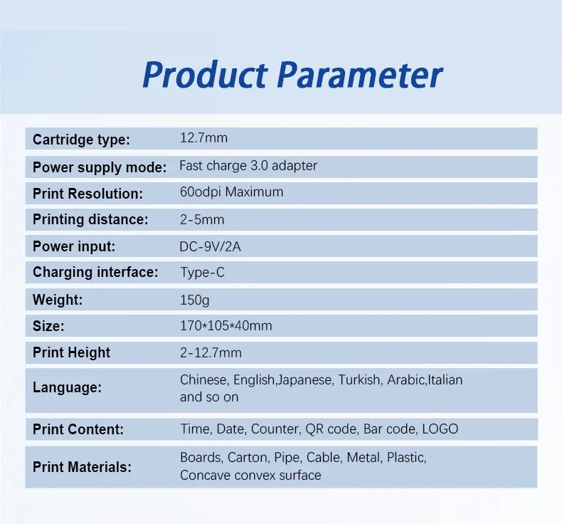 DCODE XTMINI 12.7mm Handheld Inkjet Printer Portable Printers Text QR Barcode Batch Number Logo Image Date Printing Machine