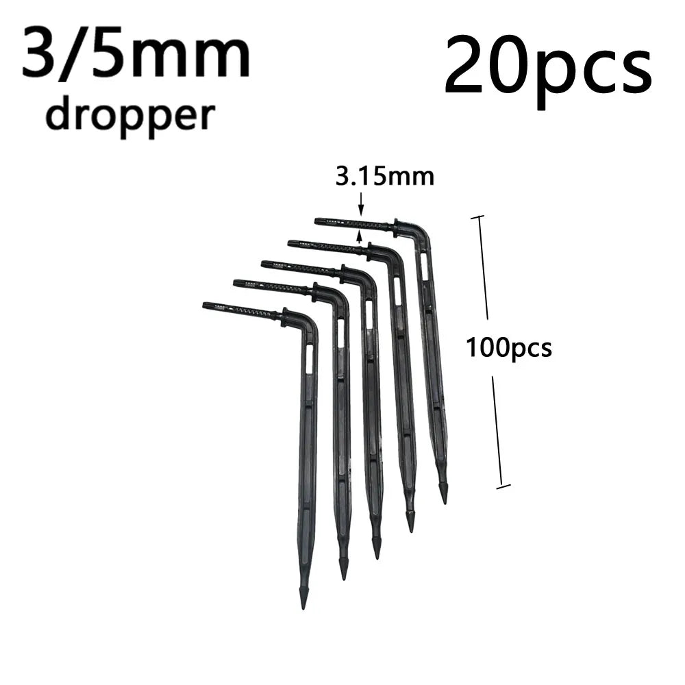 Garden Drip Irrigation Dropper 1/8" 2/4-Way Water Pipe Connector 4/7mm To 3/5mm Hose Bend Arrow Emitter Watering Dripper