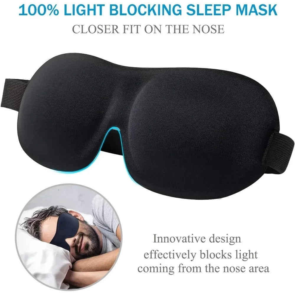 3D Sleep Mask Memory Foam - Ergonomic Light Blocking Travel Eye Cover Massage Chairs Default Title Tidesmit