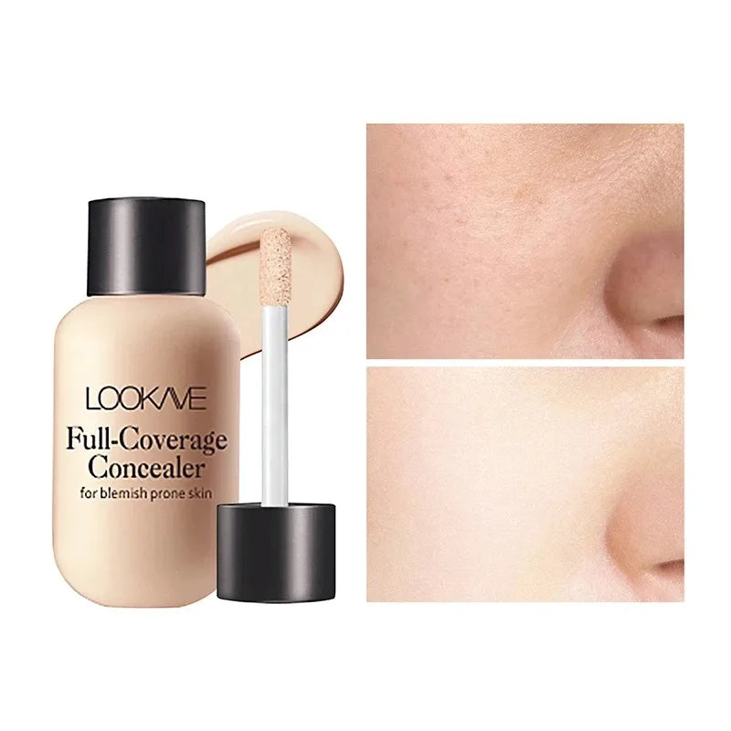 Tidesmit full cover liquid concealer cream for dark circles moisturizing waterproof face makeup texture close-up