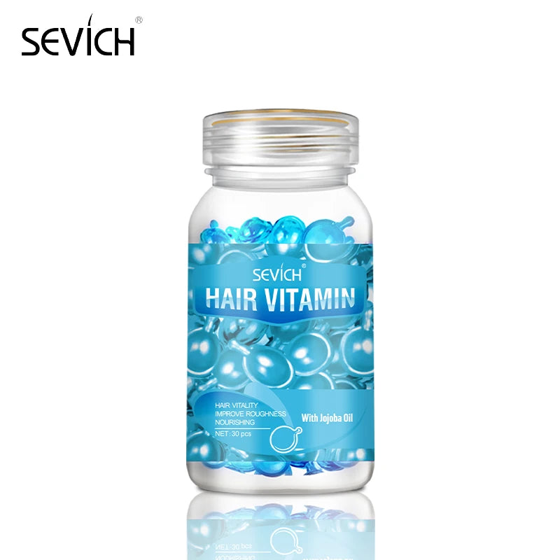 Sevich 30pc Hair Vitamin Capsules with Keratin and Jojoba Oil for Silky, Repaired, and Nourished Hair by Tidesmit.