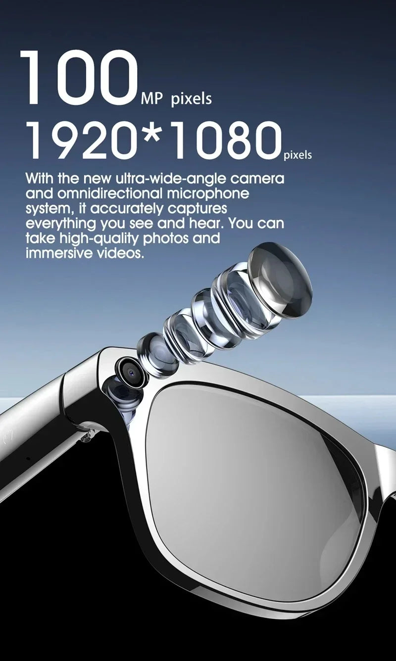 AI Smart Glasses with 8K Camera & Bluetooth Audio - Tidesmit Tidesmit