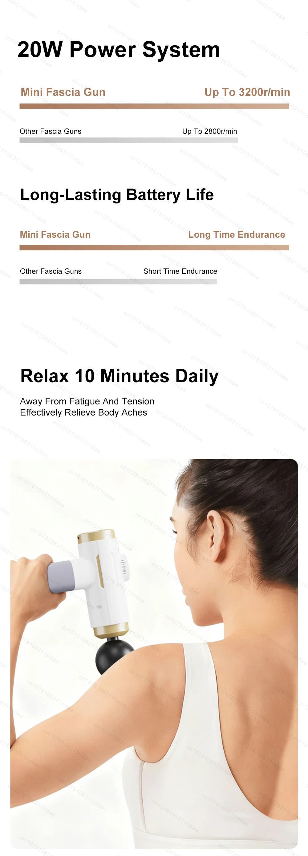Electric Muscle Massage Gun - 99-Speed Deep Tissue Recovery - White Fascia Gun Tidesmit