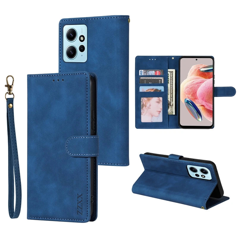 Redmi Note Wallet Case - Shock-Absorbing Leather Flip Cover Tidesmit