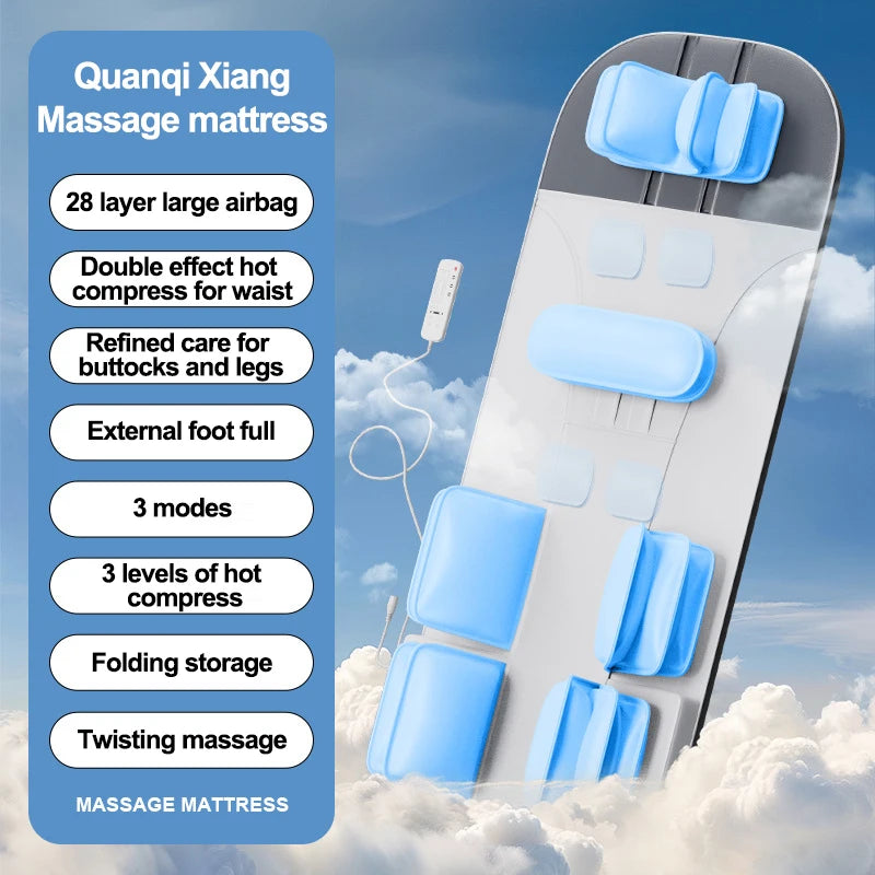 Full Airbag Massage Mattress with Heat | Deep Tissue Kneading Massage Cushion Massage Cushion EU Plug Tidesmit