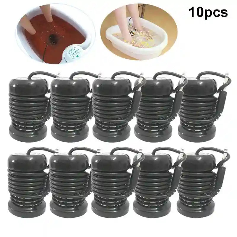 10pcs black ionic detox foot bath array heads for spa machine, cylinder shape with cable for foot soak relaxation.