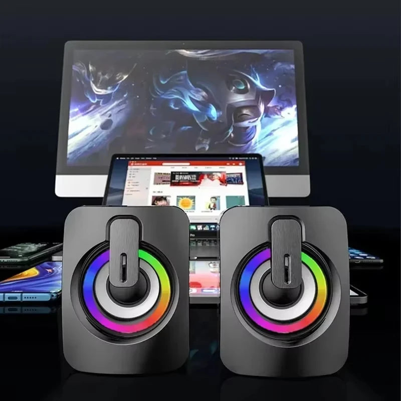MINI Computer Speaker Subwoofer Home Stereo Surround Sound 3.5MM AUX Music Player Suitable for Computers and Laptops
