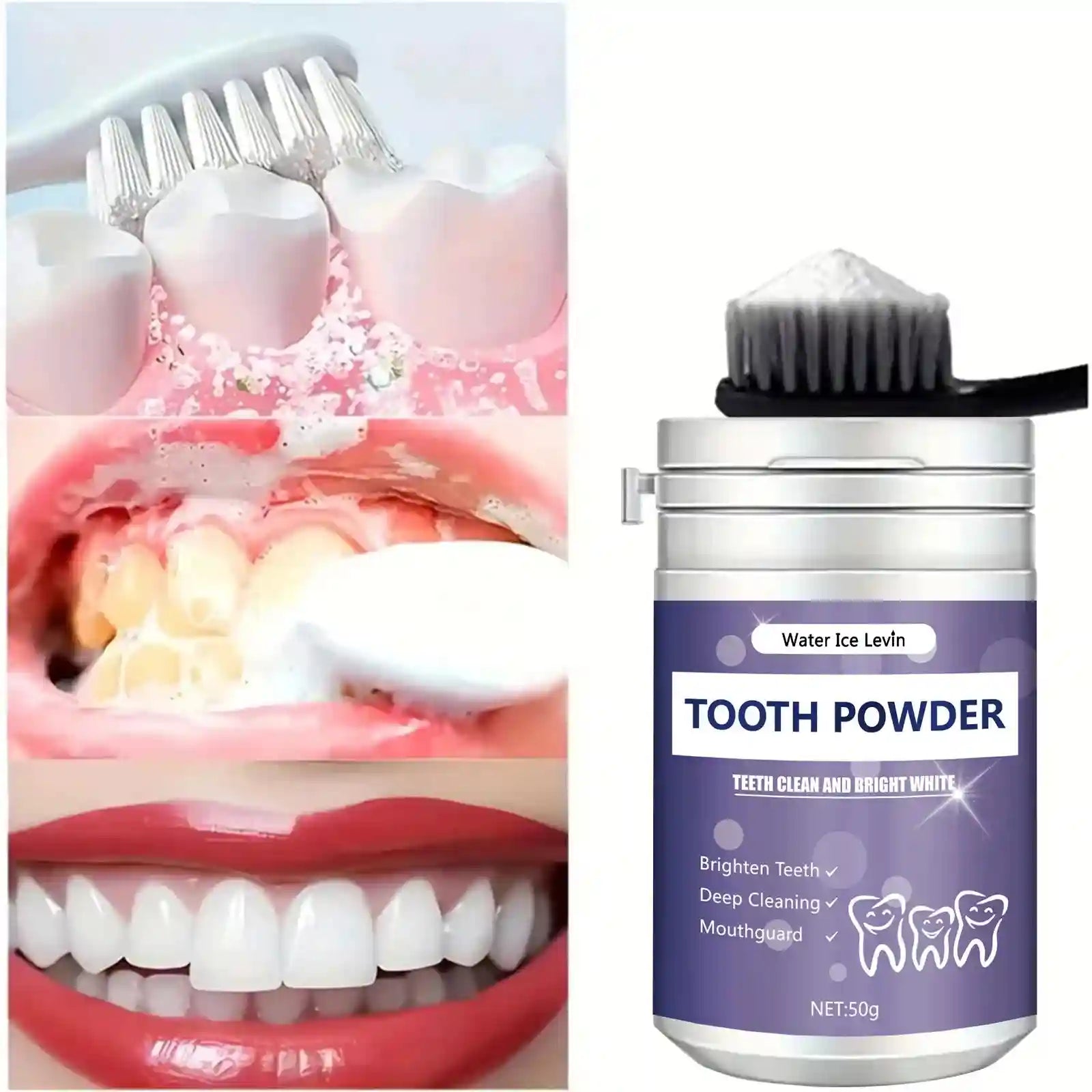 Tidesmit pearl tooth powder for effective teeth whitening and removal of yellow stains for fresh breath.