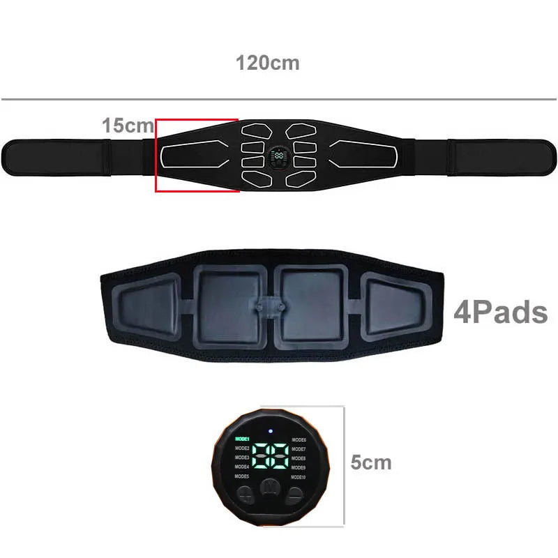 Abdominal Massager Waist Belt with Heat Therapy 120cm - Tidesmit Body Shaping Massage Equipment Tidesmit