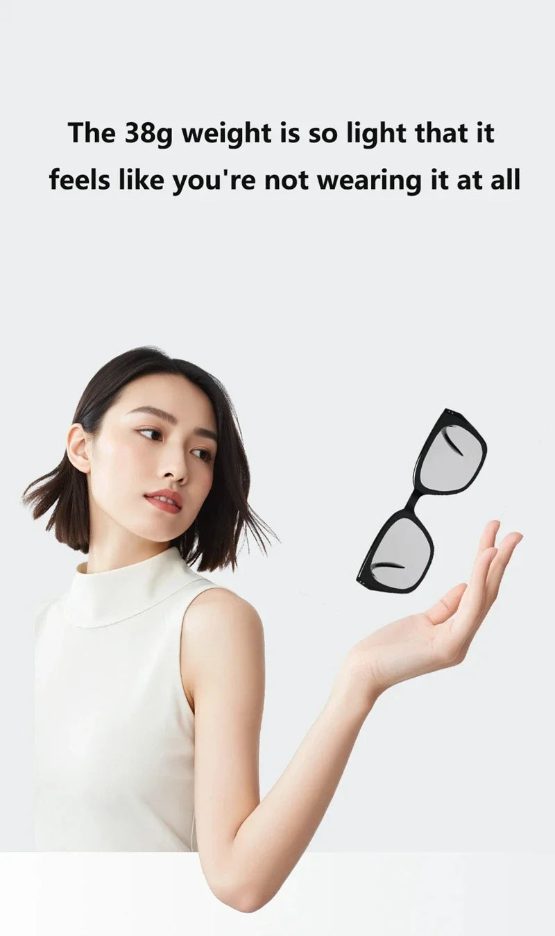 Tidesmit Smart Glasses - 8K AI Camera with Spatial Audio, Black Tidesmit