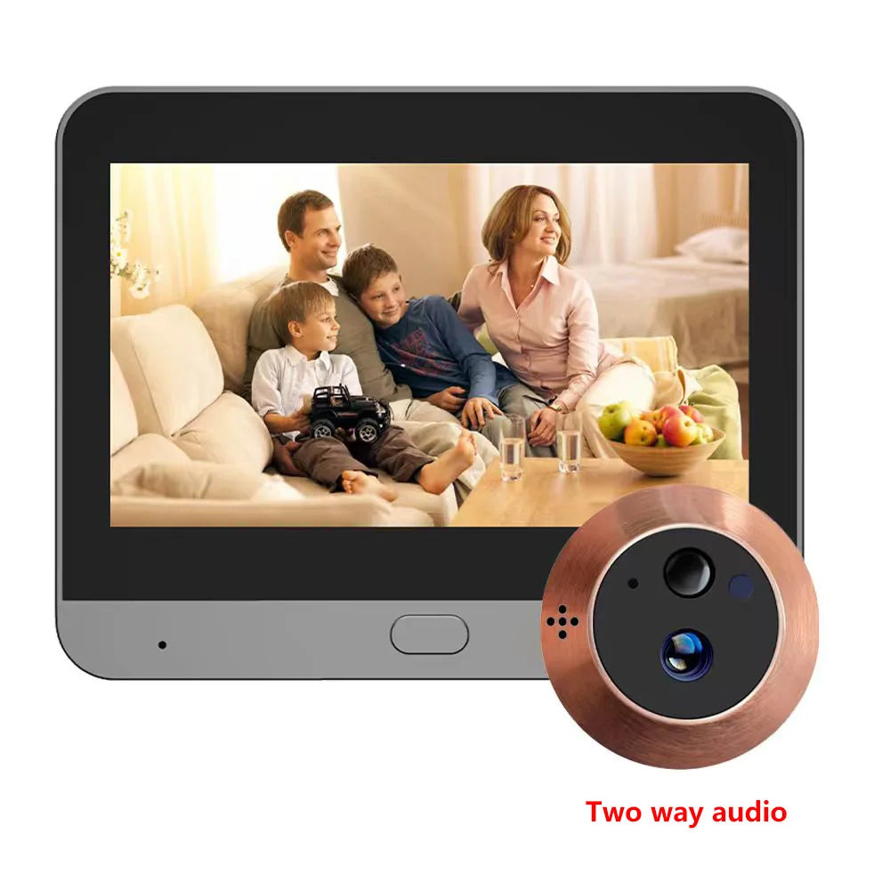 Battery Powered MINI Two Way Talk Tuya SmartLife APP 3MP Wide View 2.4G WiFi 940NM Infrared Digital Door Peephole Eye PIR Camera